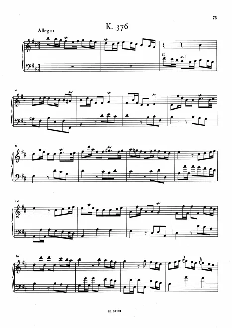 First page of Keyboard Sonata in B minor