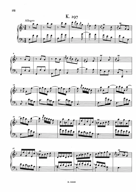 First page of Keyboard Sonata in F major
