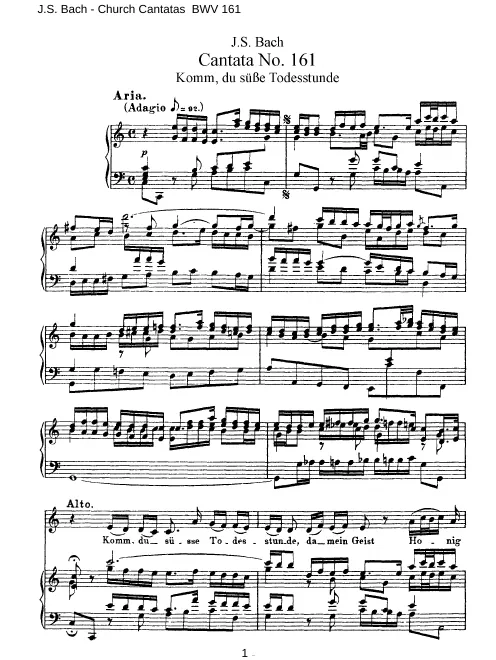 First page of Komm, du süsse Todesstunde