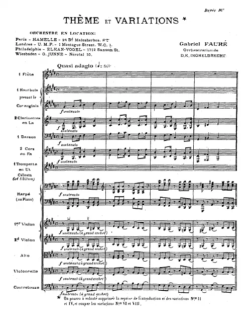 First page of Thème et variations