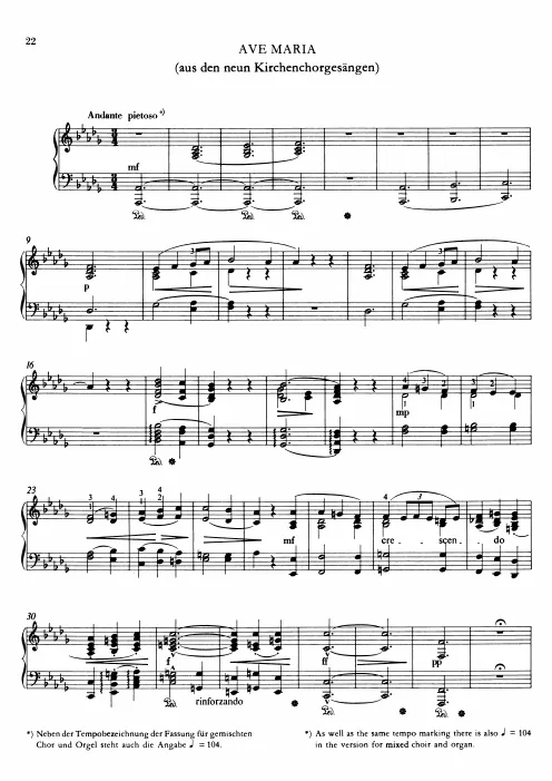 First page of Ave Maria II