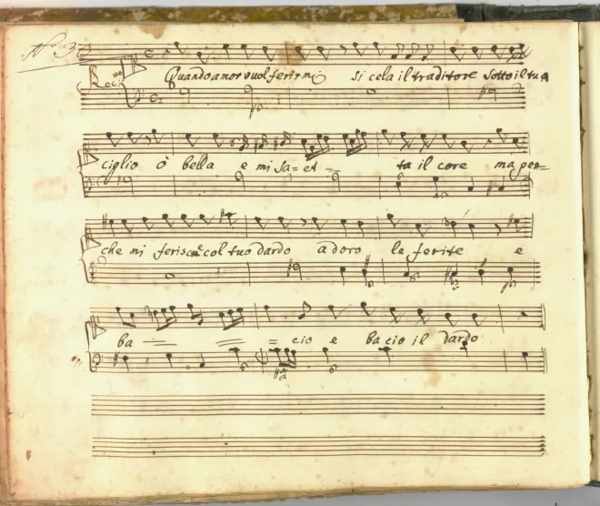 First page of Quando Amor vuol ferirmi