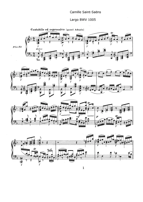 First page of Œuvres de J.-S. Bach: douze transcriptions pour le piano