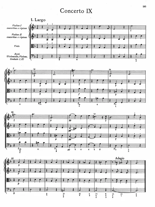 First page of Concerto Grosso in F major