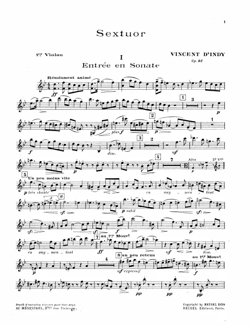 First page of String Sextet