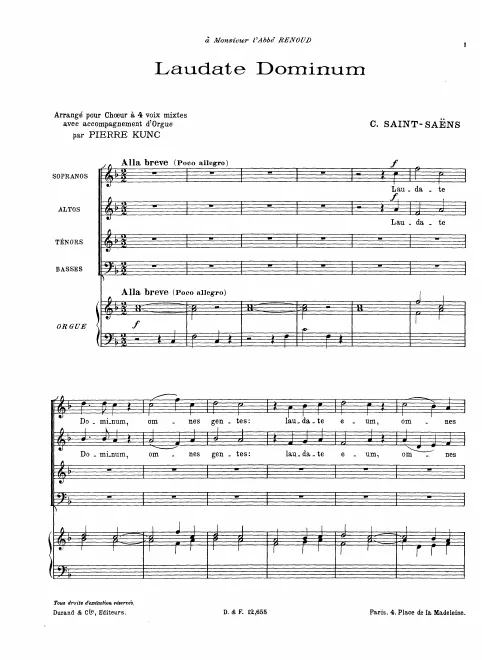 First page of Laudate Dominum, Op.149