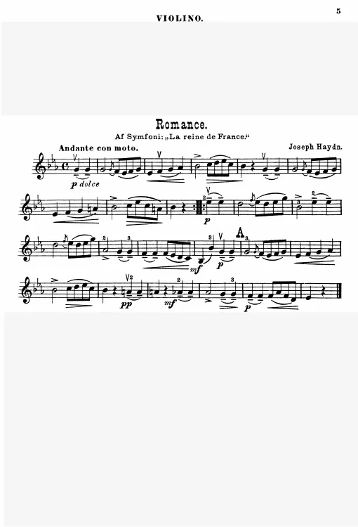 First page of Symphony No.85 in B-flat major