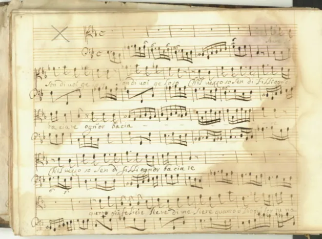 First page of Aure io son di voi geloso