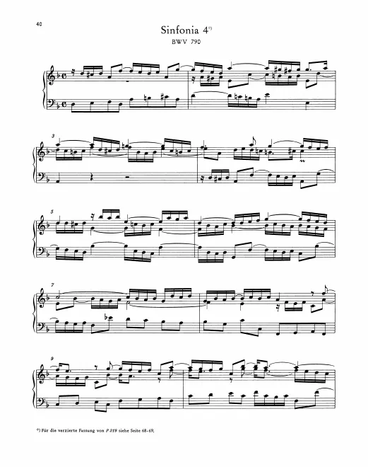 First page of Sinfonia in D minor