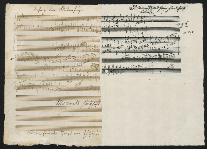 First page of Fugue in E-flat major, K. deest