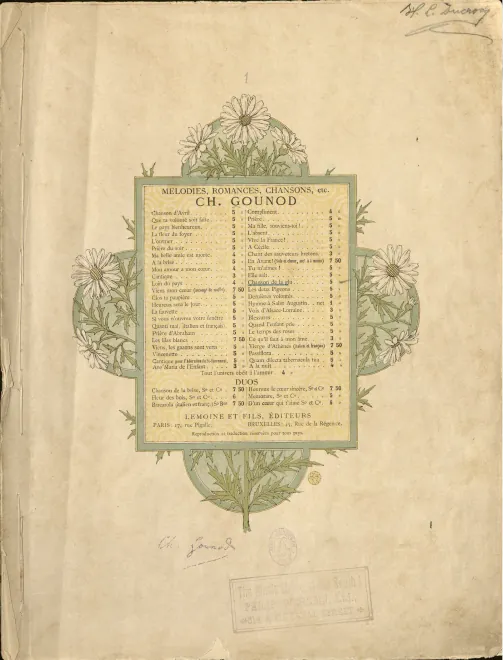 First page of La chanson de la glu