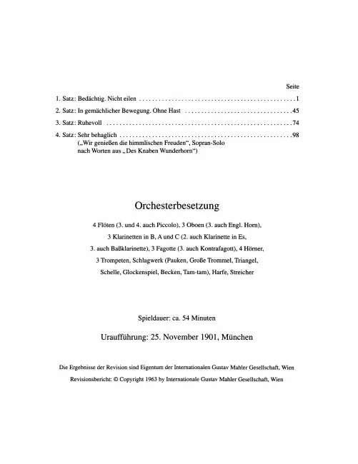 First page of Symphony No.4