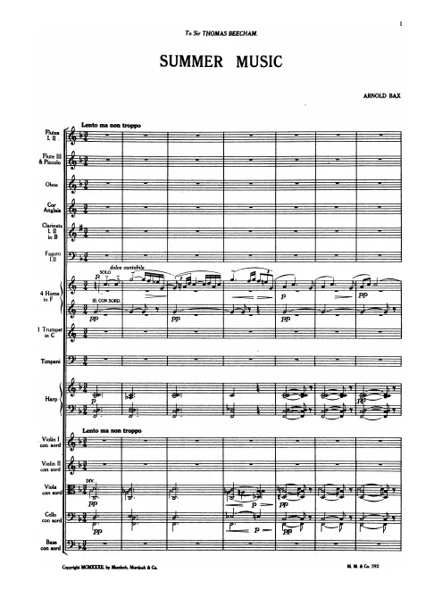 First page of Summer Music