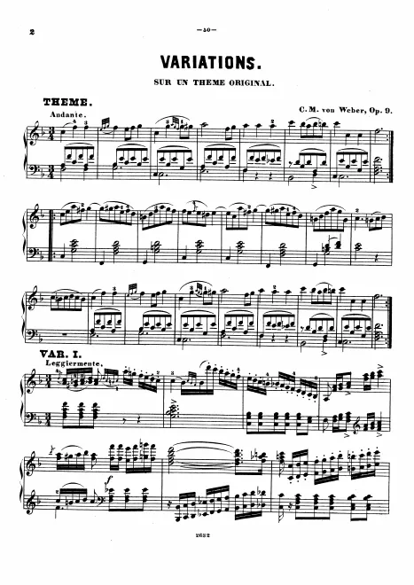 First page of 7 Variations sur un thème original, Op.9