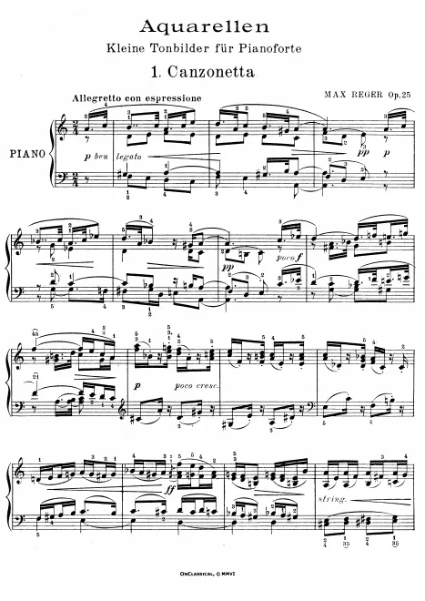 First page of 5 Aquarellen, Op.25