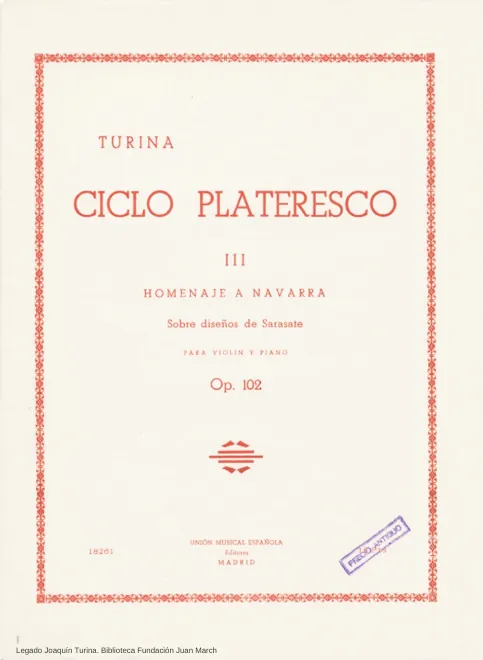 First page of Homenaje a Navarra