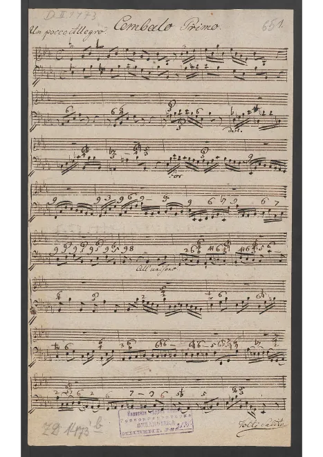 First page of Concerto for Two Harpsichords