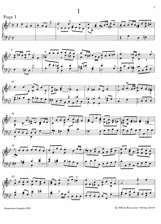 First page of Fugue in G minor