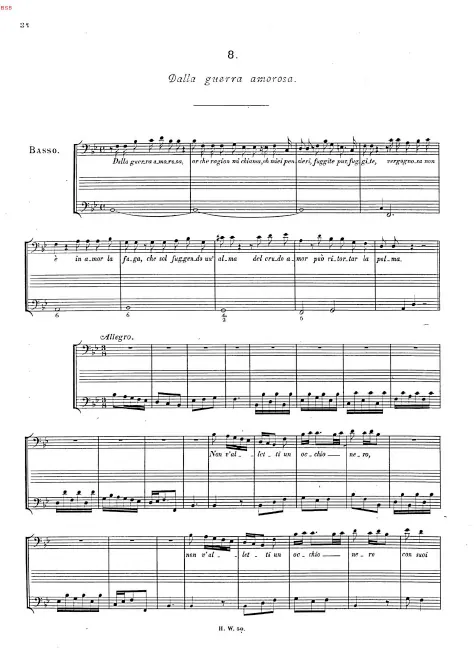 First page of Dalla guerra amorosa, HWV 102