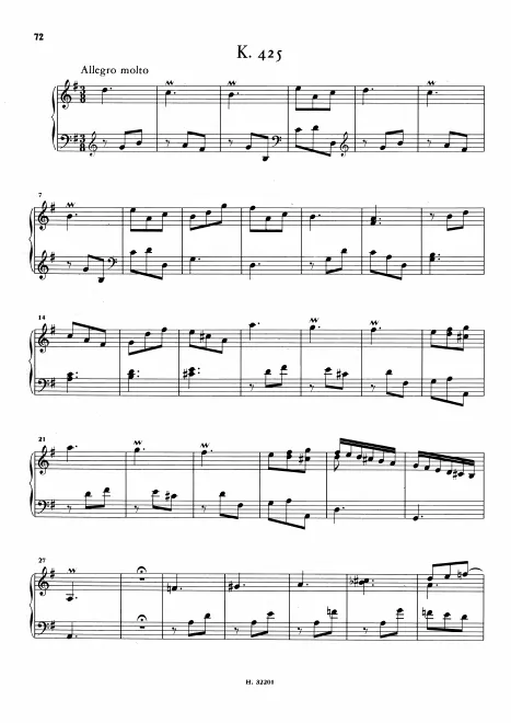 First page of Keyboard Sonata in D major