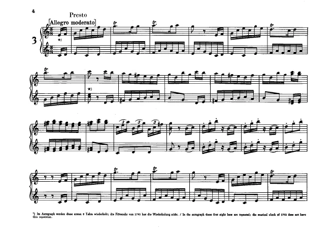 First page of Flötenuhr in C major, Hob.XIX:18