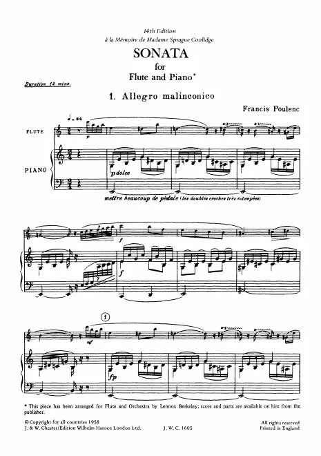 First page of Flute Sonata