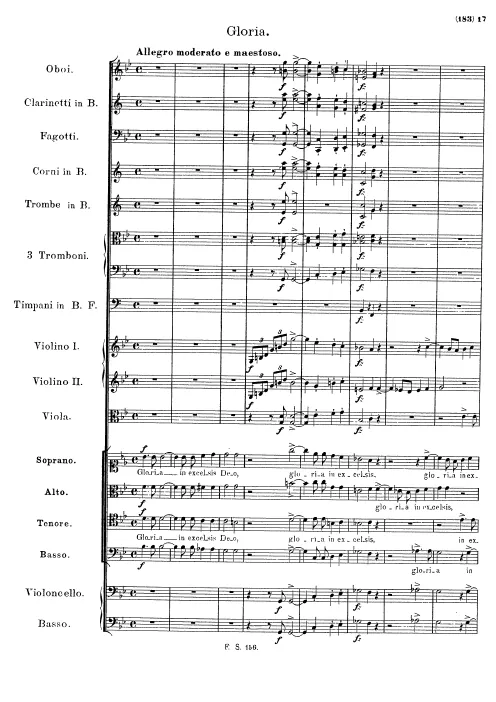 First page of Mass in E-flat major