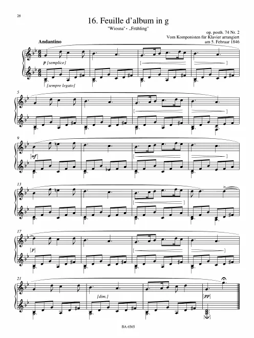 First page of Andantino