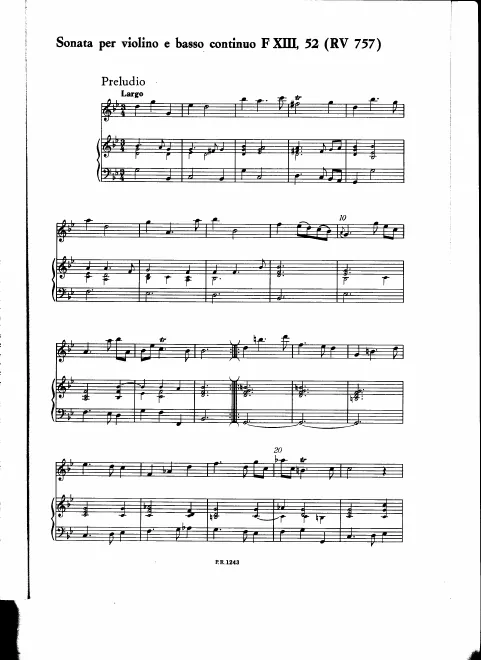 First page of Violin Sonata in G minor