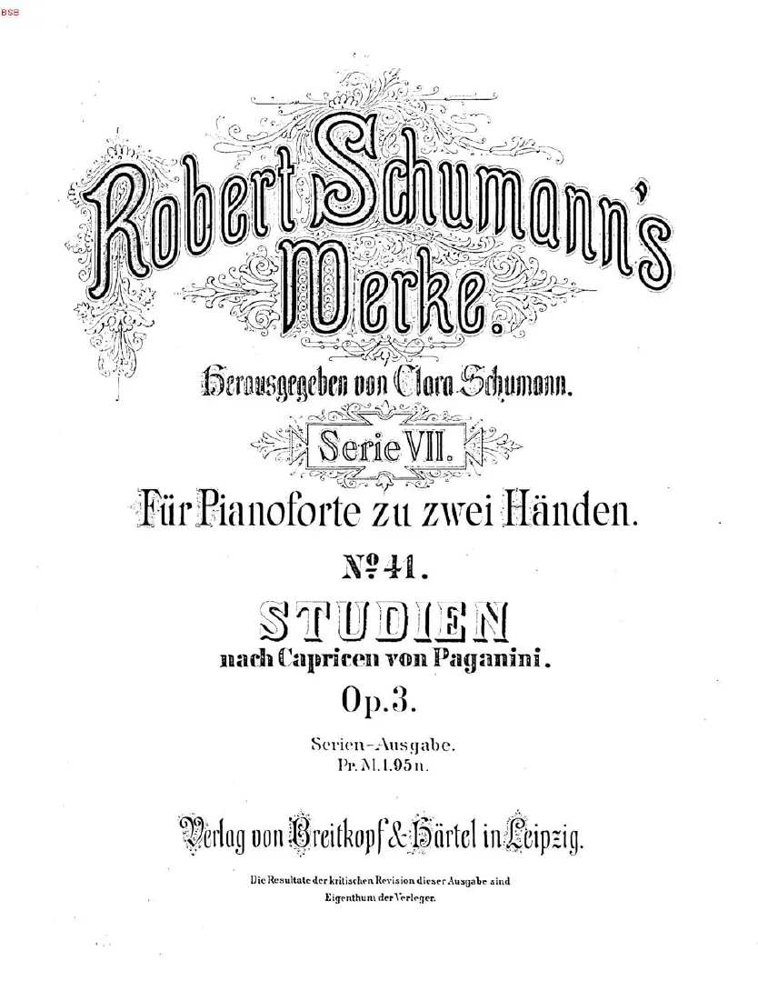First page of Etudes after Paganini Caprices