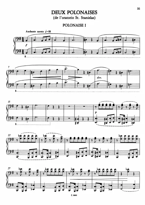 First page of Polonaises de l'oratorio St. Stanislaus, S.519