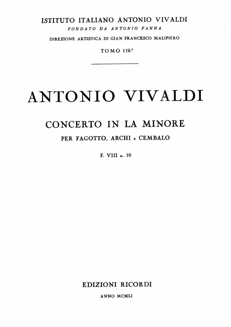 First page of Bassoon Concerto in A minor