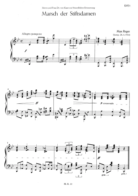 First page of Marsch der Stiftsdamen
