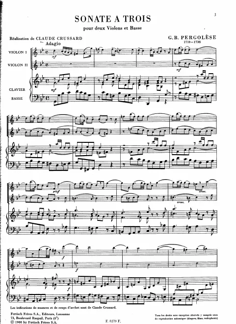 First page of Trio Sonata in G minor