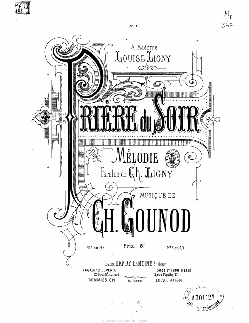 First page of Prière du soir