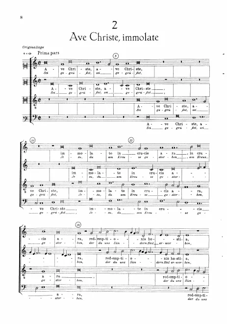 First page of Ave Christe immolate