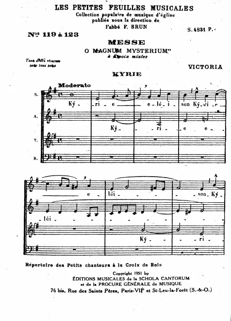 First page of Missa O magnum mysterium