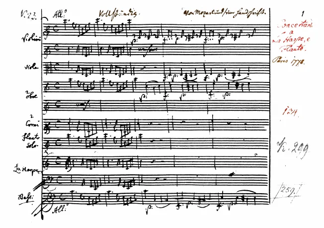 First page of Flute and Harp Concerto
