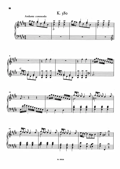 First page of Keyboard Sonata in E major