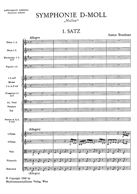 First page of Symphony in D minor 'Annullierte'