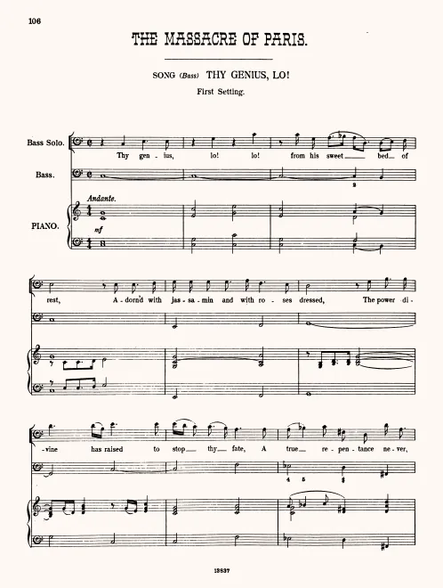 First page of The Massacre of Paris
