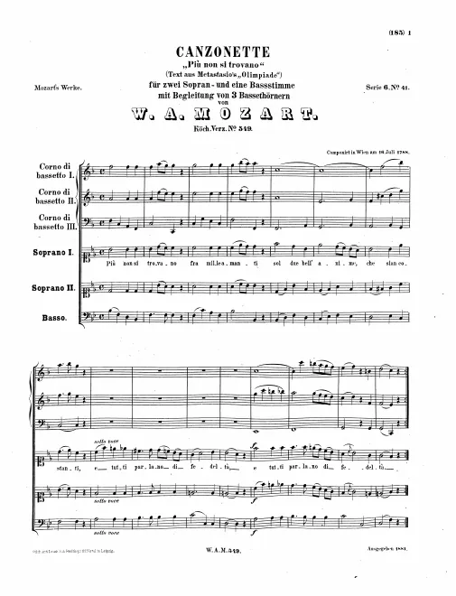 First page of Piu non si trovano