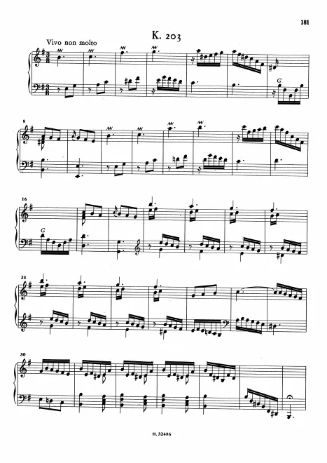 First page of Keyboard Sonata in E minor