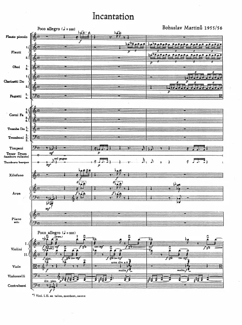 First page of Piano Concerto No.4 ('Incantation')