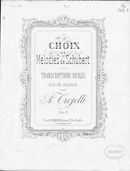 First page of Choix de mélodies de Schubert