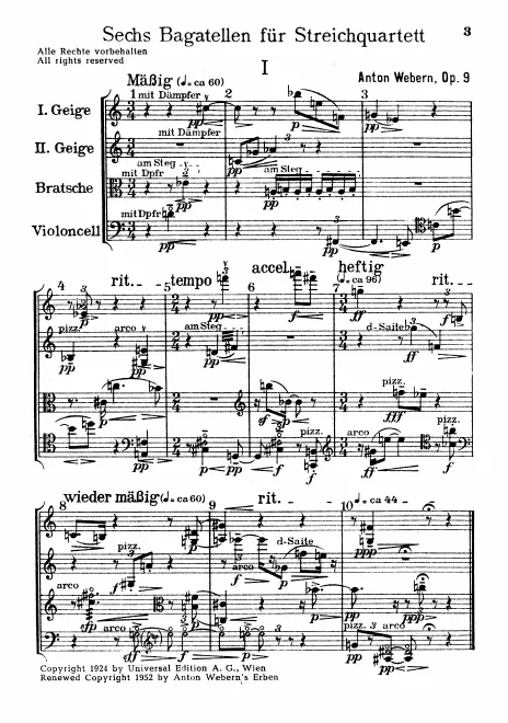 First page of Sechs Bagatellen