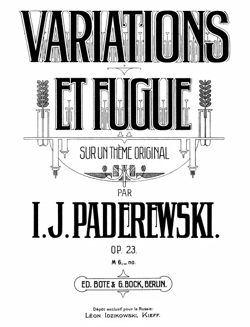 First page of Variations et fugue sur un thème original