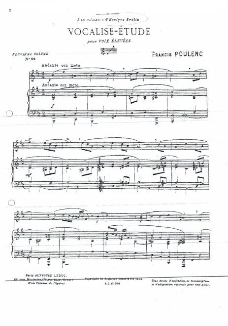 First page of Vocalise-Etude