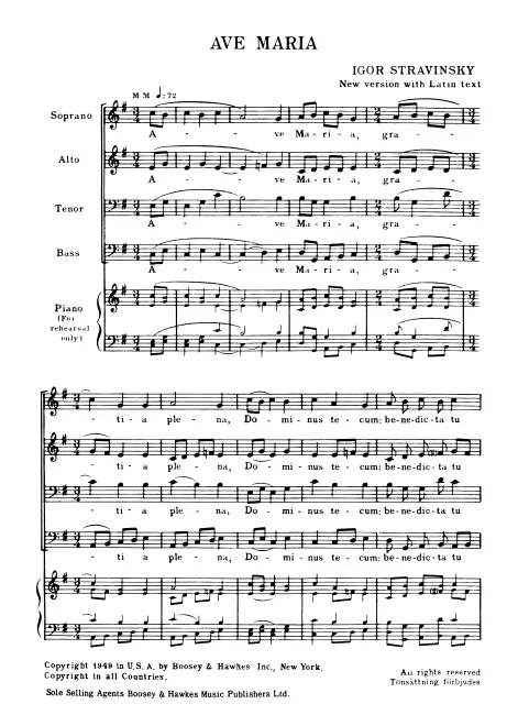 First page of Ave Maria