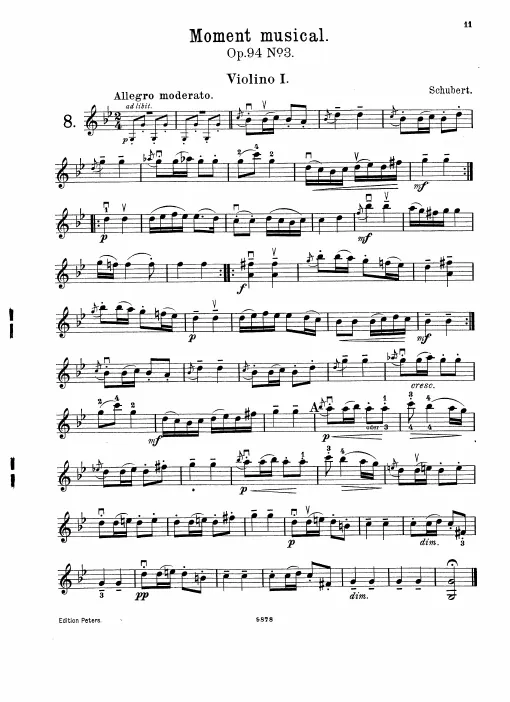 First page of 6 Moments musicaux